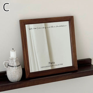 Wood Frame Square Lettering Mirror  Mirror Tray Art