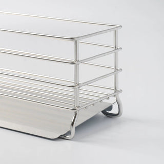Stainless steel simple basket silver dish drainer small item storage.
