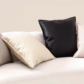 Rich Faux Leather Braided Cushion Cover  45 x 45 cm Nuance Colors