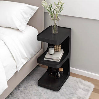 25cm Wide Iron E-Type Compact Three-Tier Side Table