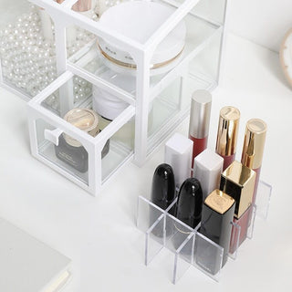 Sold Individually Clear White Cosmetic Storage Box
