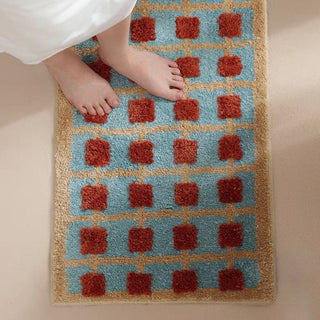 Retro pattern absorbent door entrance mat 50 x 80 cm bath mat non-slip.