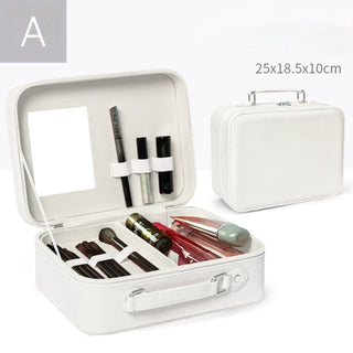 Mirror-equipped makeup box large capacity cosmetic storage pouchin  travel pouch