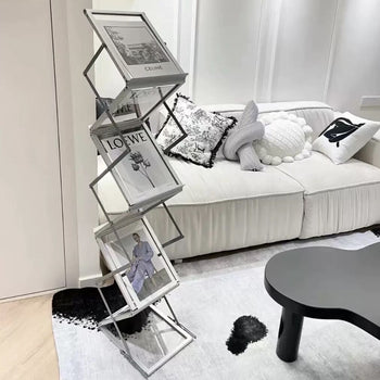 Foldable Magazine Rack Storage Display Bookshelf