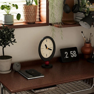 Black Frame Oval Stand Clock Table Clock
