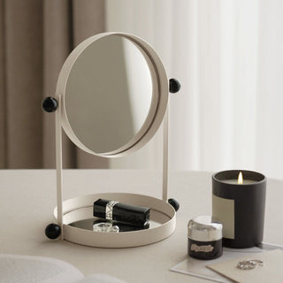 Double Round Mirror Tray Tabletop Mirror