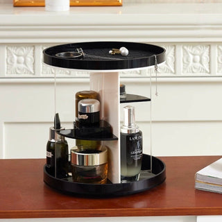 360 Degree Rotating Acrylic Round Cosmetic Storage Rack Makeup and Perfume Storage Tray