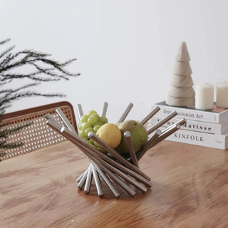 Stainless steel silver irregularly shaped tray compote fruit basket container small item holder