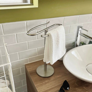 S-shaped stainless steel accessory stand storage towel rack silver