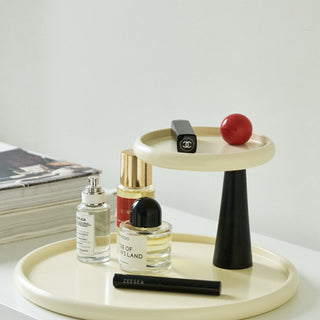 Movable Two-Tier Round Accessory Tray