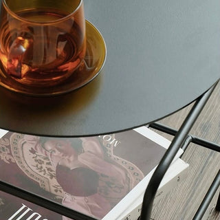 Iron Frame Two-Tier Storage Compact Side Table