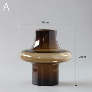 Brown color Clear glass flower vasein 2 sizes.