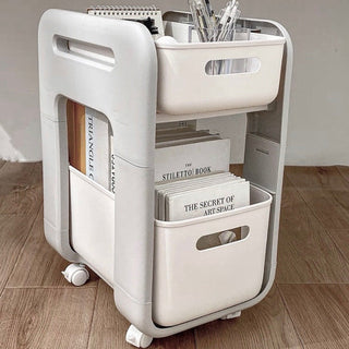 tier rack wagon with casters for under-desk storage