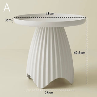 Pleated Design Round Side Table