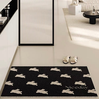 Rabbit pattern Monotone entrance mat 50x80 Mud removal