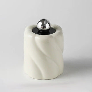 Ball-shaped Ceramic Twist Brush Stand with Lidin  Small Item Storage Box