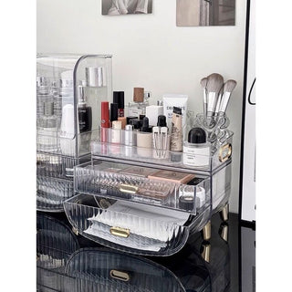 Clear Gold Drawer Tray Cosmetic Box Storage