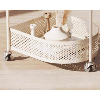 Caster-equipped Arch Three-Tier Storage Wagon  Side Table