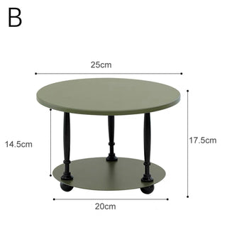 Two-tiered iron round display rackin  storage