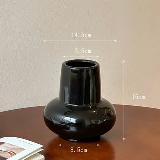 Monochrome Plump Ceramic Flower Vase