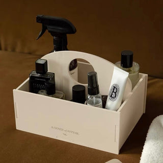 Wooden Storage Box with Handle   Cosmetics