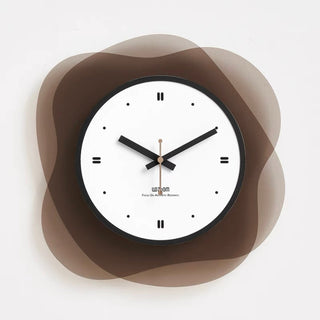 Brown Acrylic Curved Layered Clock Wall Clock