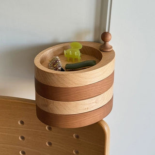 Natural Wood Sliding Tier Accessory Tray for Small Items Storage