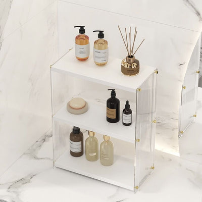 Clear White Acrylic Storage Display Rack