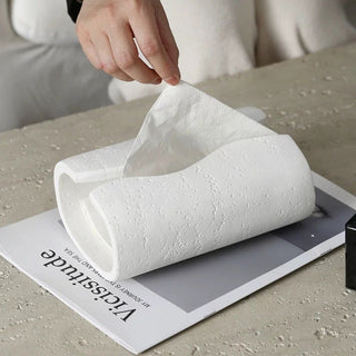 Travertine-style tissue casein  resin tissue box