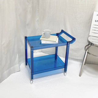Clear Color Two-Tier Storage Rack Wagon  Side Table