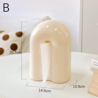 Round Silhouette Cream Color Tissue Case  Tissue Box