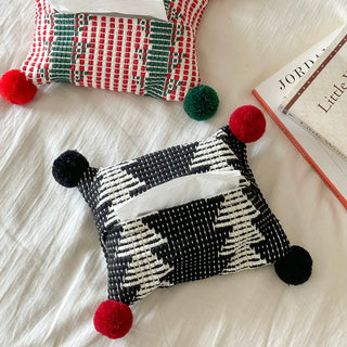 PomPom Mix Color Knit Tissue Case Cover