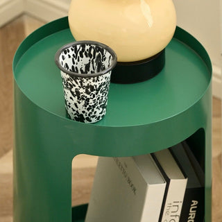 Iron Round Open Storage Cylindrical Side Table
