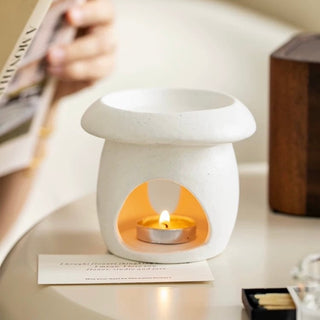 Mushroom-shaped ceramic aroma pot candle holder