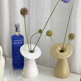 Mushroom Ceramic Flower Vase  Single Flower Vase