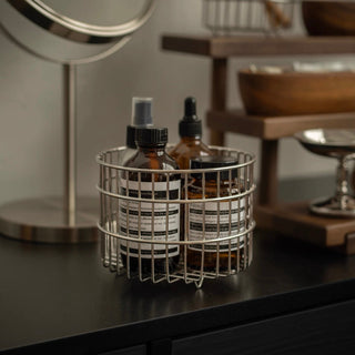 Set of 2  Stainless Steel Wire Round Baskets