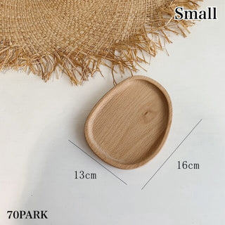 Oval-shaped wooden tray set of 2 bean plate