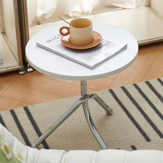Silver Twist Leg Round Mini Side Table