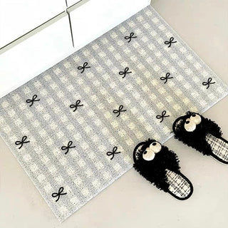 Ribbon Check Pattern Entrance Mat  50 x 80 cm Mud Removal