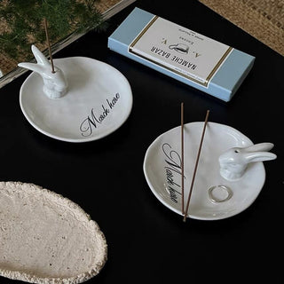 Rabbit motif incense holder tray incense stand