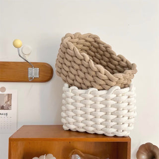 Rope braided small storage basket