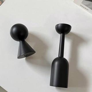 Black Wooden Candle Holder Piece Set