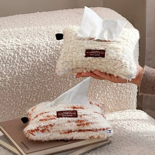 Fluffy Mixed Knit Tissue Case   Hanging Tissue Cover