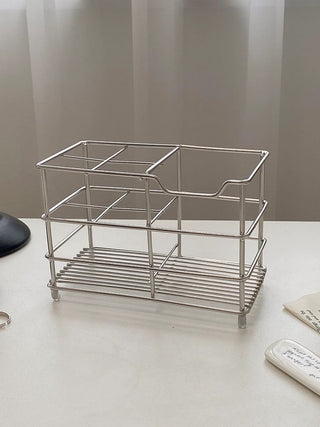 Stainless steel silver multi-purpose stand pen holder brush stand storage