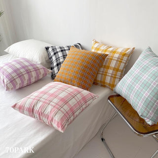 Color Check Pattern Cushion Cover