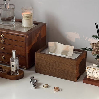 Thimble Wood Clear Acrylic Tissue Case Tissue Box