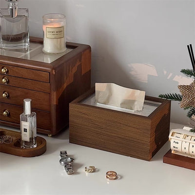 Thimble Wood Clear Acrylic Tissue Case Tissue Box