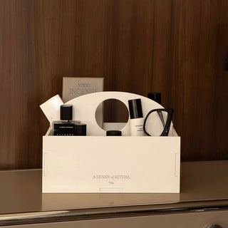 Wooden Storage Box with Handle   Cosmetics