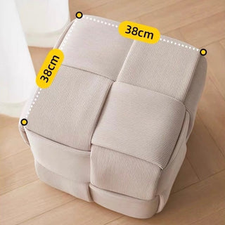 Cube-shaped woven stoolin  ottoman 38cm high
