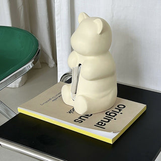 Bear motif ceramic tissue case